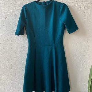 ASOS Funnel Neck Textured Skater Dress TEAL